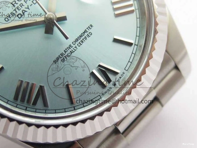 MiroTime 0421 WaterResistant Day Date 40 SS Bp Maker 1:1 Best Edition Tiffany Blue Roman Dial on SS Bracelet A 2549